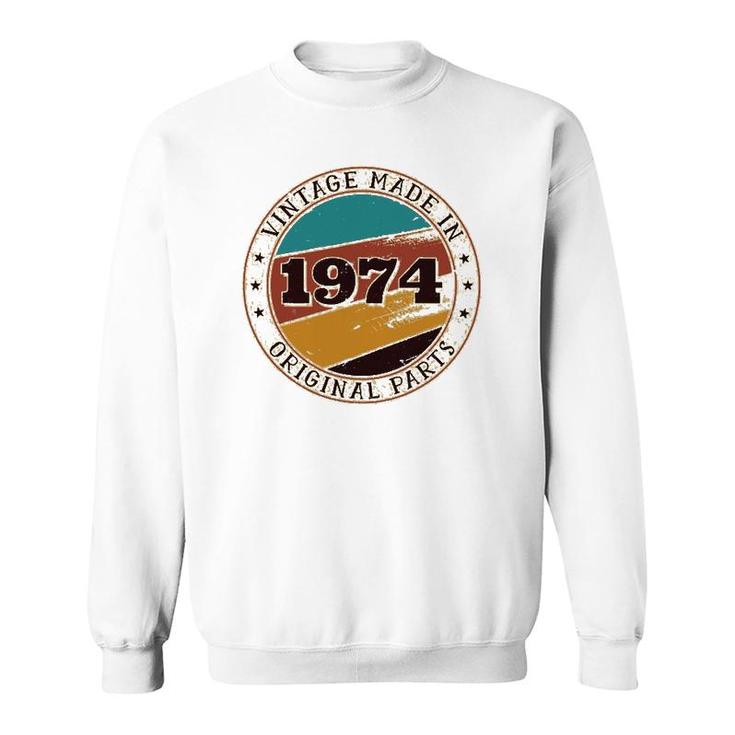 47Th Birthday Retro Vintage 47 Years Old Made In 1974 Gift Sweatshirt