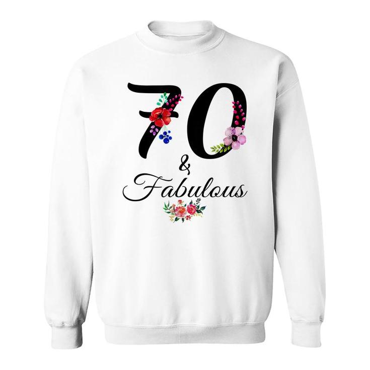 70 & Fabulous 70 Year Old Vintage Floral 1952 70Th Birthday  Sweatshirt