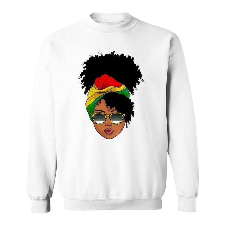 Afro Woman Headscarf Nubian Melanin Popping Black History Sweatshirt