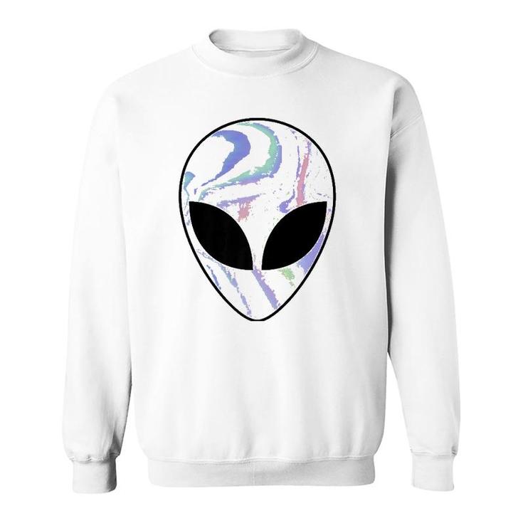 Alien Head Colorful Alien  Rave Tee Believe Ufo  Sweatshirt