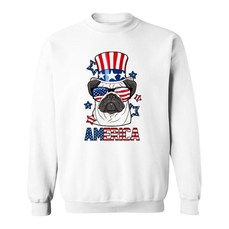 America Pug Dog Owner 4Th Of July Usa Flag Men Women Kids Sweatshirt