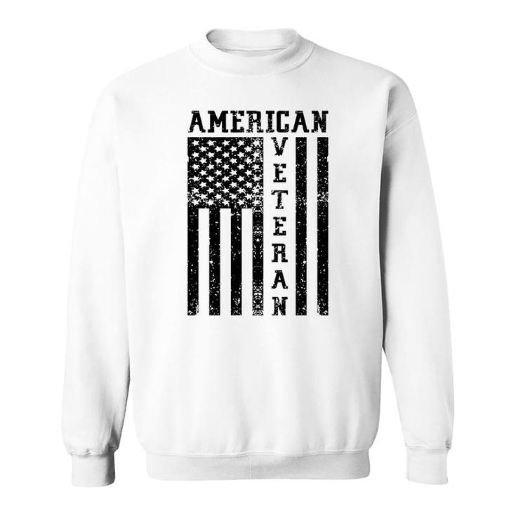 American Veteran Black Design Veteran 2022 Flag Sweatshirt