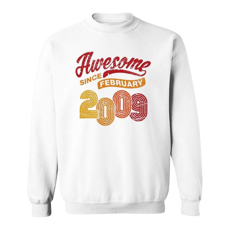 Awesome Since February 2009 13 Years Old 13Th Birthday Gift Sweatshirt