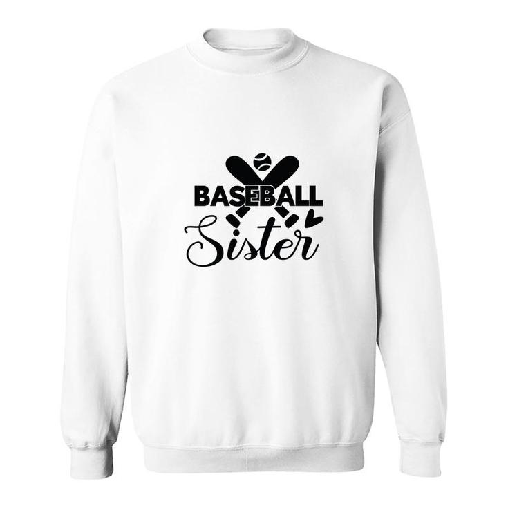 Baseball Sister Black Gift Idea Ball Sweatshirt