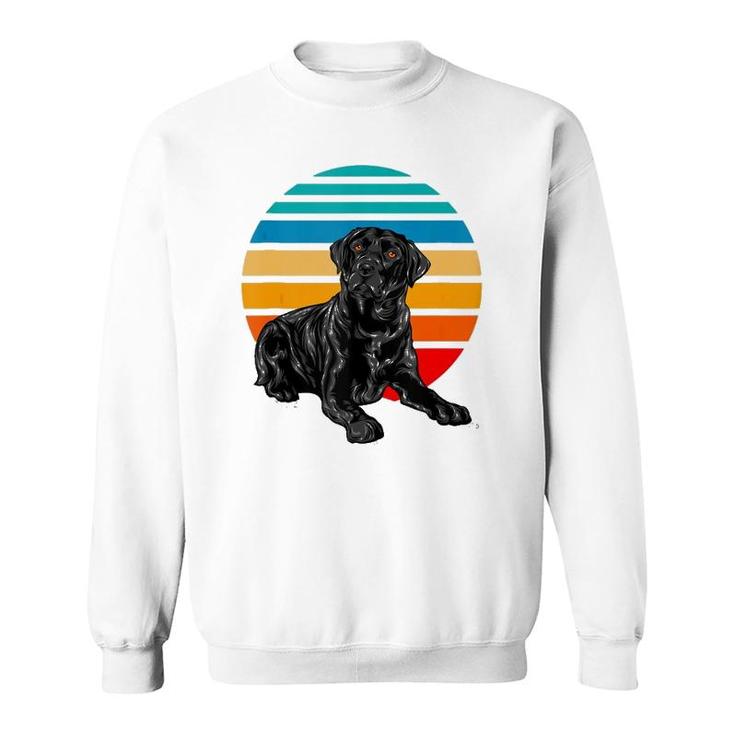 Black Labrador Dog Sunset Vintage Retro Style Black Lab  Sweatshirt