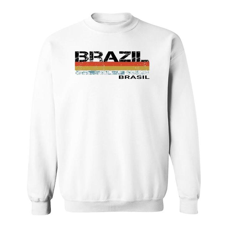 Brazil Brasil Vintage Retro Stripes Sweatshirt