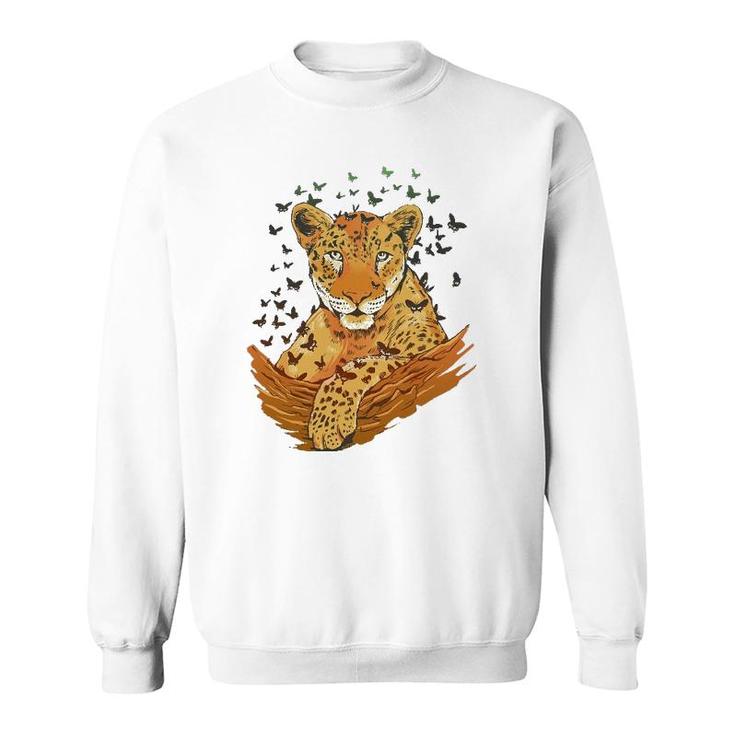 Butterfly Animals Creative Men Gift Leopard Sweatshirt
