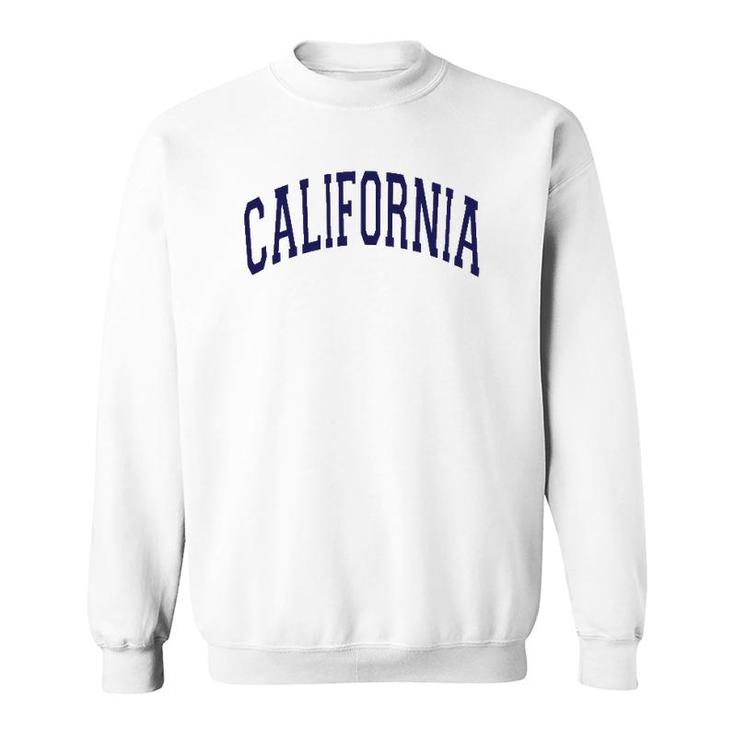 California Varsity Style Navy Blue Text Sweatshirt