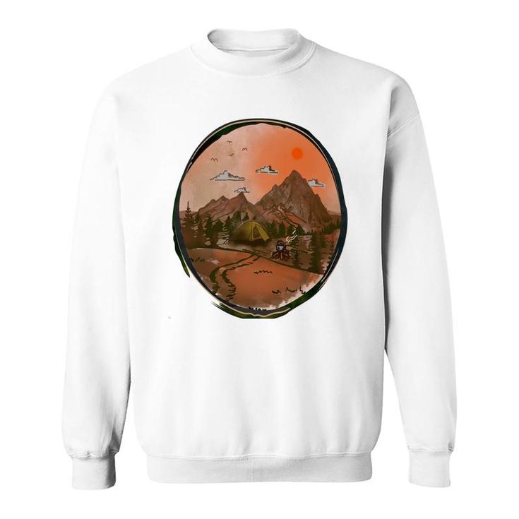 Colorful Mountains Camp Life Design For Mothers Day Sweatshirt