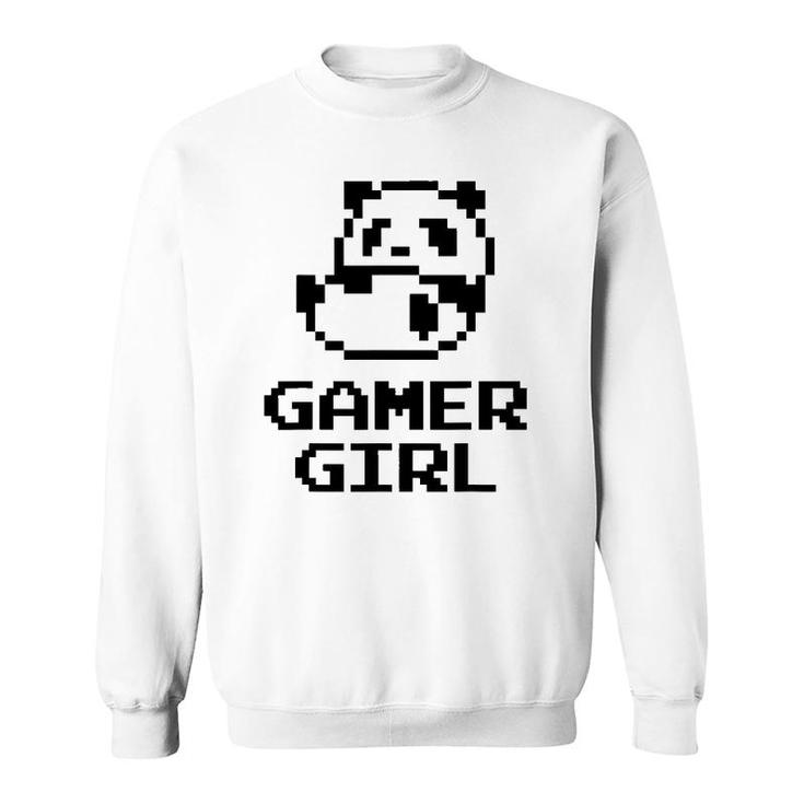 Cool Gamer Girl Cute Panda 8-Bit Gift For Video Game Lovers Sweatshirt