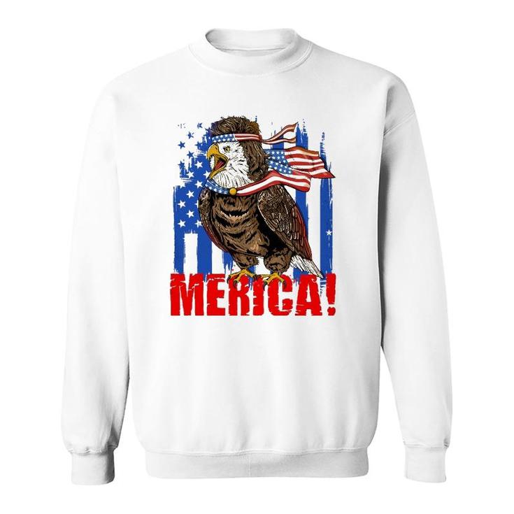 Eagle American Flag Usa Flag Mullet Eagle 4Th Of July Merica Sweatshirt