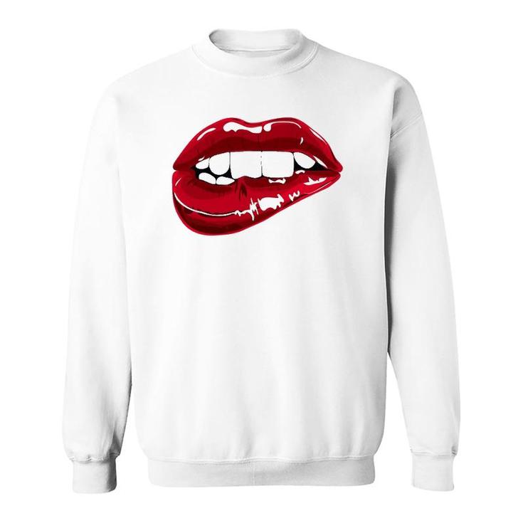 Enjoy Cool Women Graphic Lips Tee S Women Red Lips Fun Sweatshirt