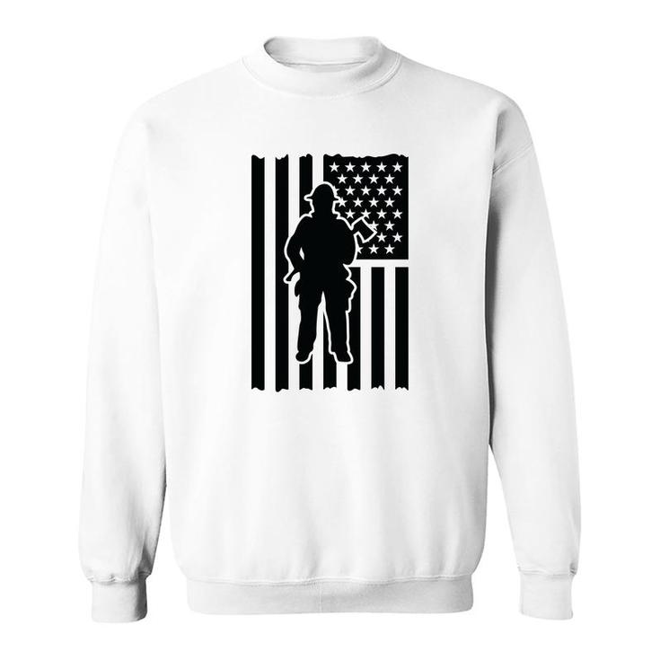 Firefighter Usa Flag Black Gift For Firefighter Sweatshirt