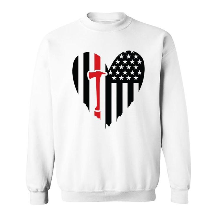 Firefighter Usa Flag Red Meaningful Gift For Firefighter Sweatshirt