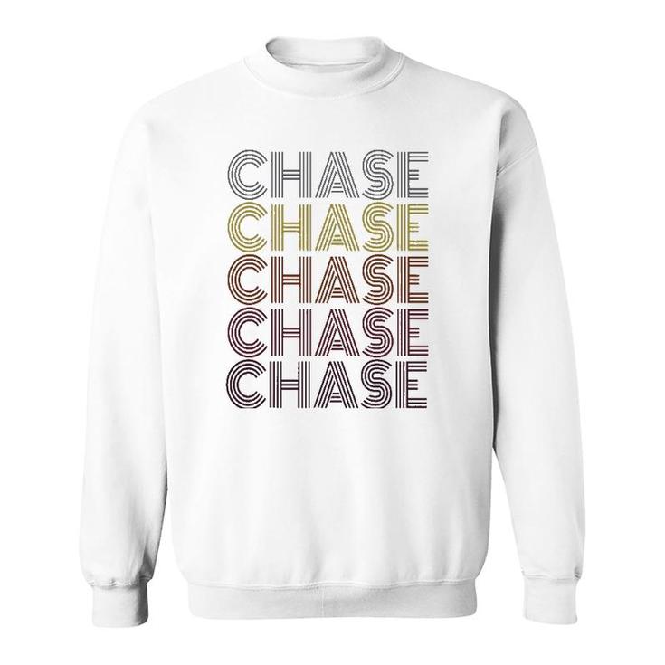 First Name Chase Retro Pattern Vintage Style Sweatshirt
