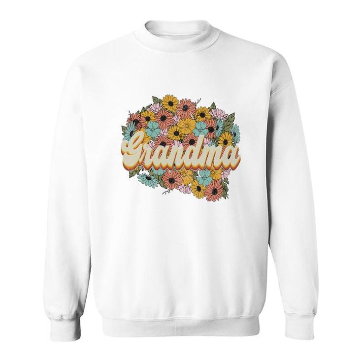 Florals Retro Grandma Flower Vintage Mothers Day Sweatshirt