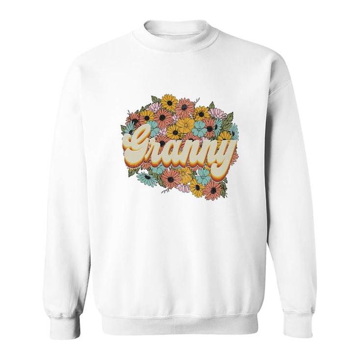 Florals Retro Granny Flower Vintage Mothers Day Sweatshirt