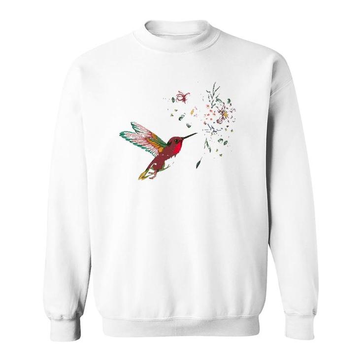 Flowers Hummingbird Lover Vintage Nature Hummingbird Sweatshirt