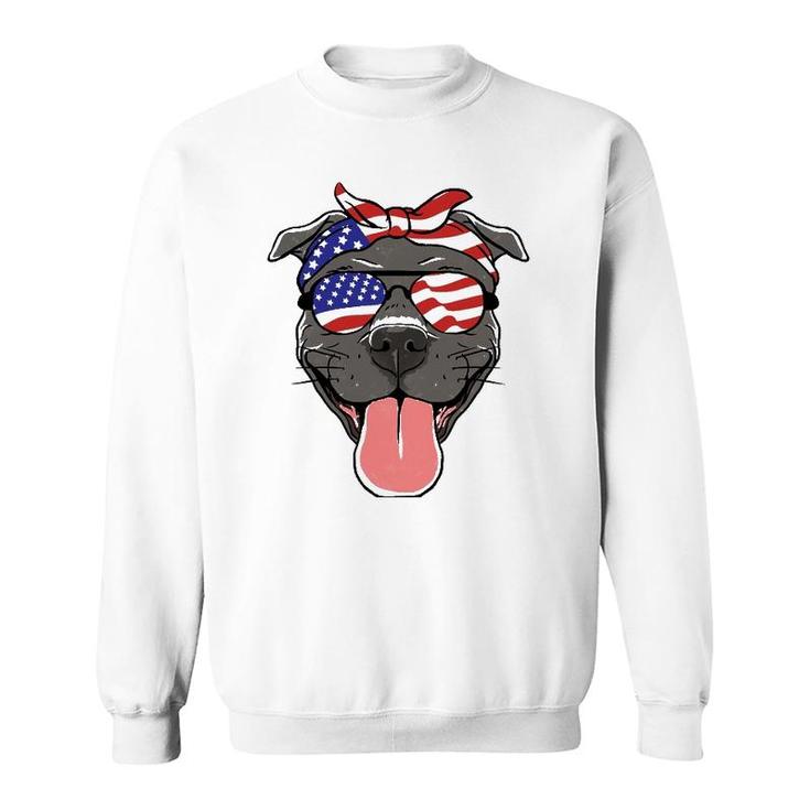 Fourth Of July Dog Lovers Patriotic Pup For Men Women Kids Sweatshirt