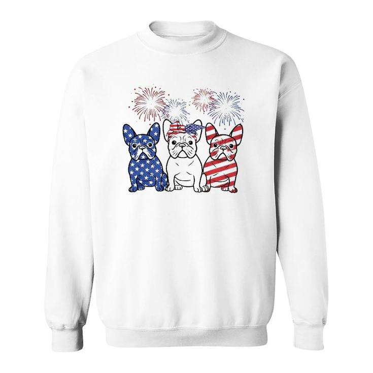 French Bulldog American Flag 4Th Of July Independence Day Sweatshirt