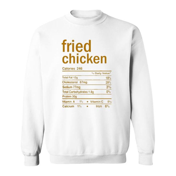 Fried Chicken Nutrition Facts Thanksgiving Christmas Food Sweatshirt