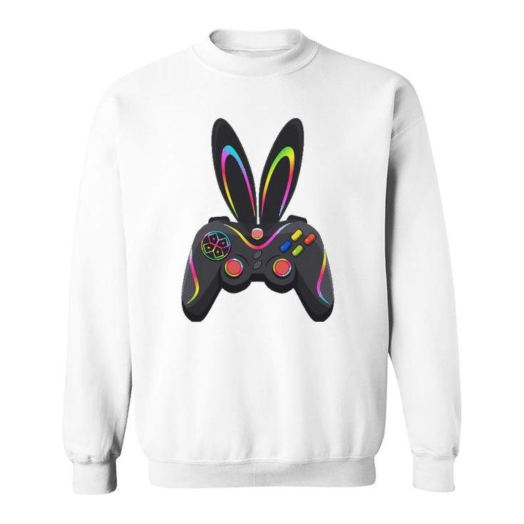 Gaming Controller With Bunny Ears Funny Easter Video Game Sweatshirt