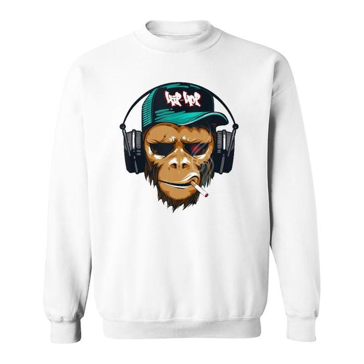 Graffiti Monkey Hip Hop Urban Hip Hop Graphic  Sweatshirt