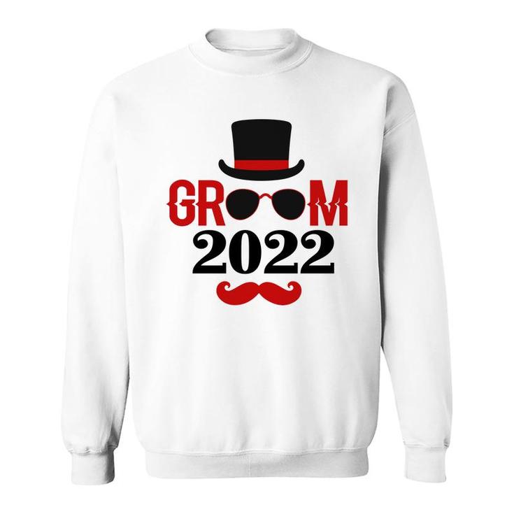 Groom 2022 Groom Bachelor Party Red Black  Sweatshirt