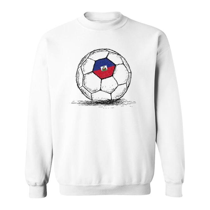 Haiti Haitian Flag Design On Soccer Ball Sweatshirt