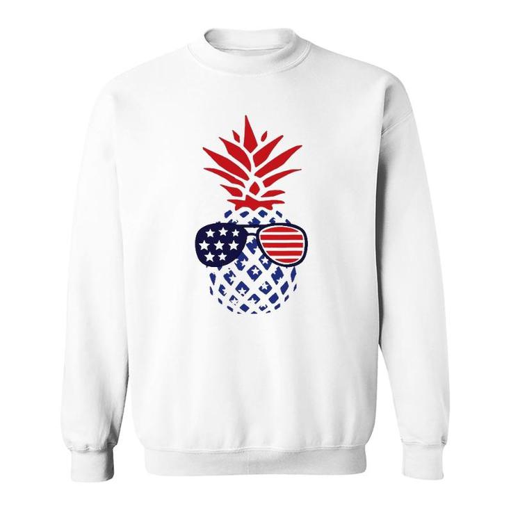 Hawaiian Pineapple American Flag Sunglasses 4Th Of July Sweatshirt