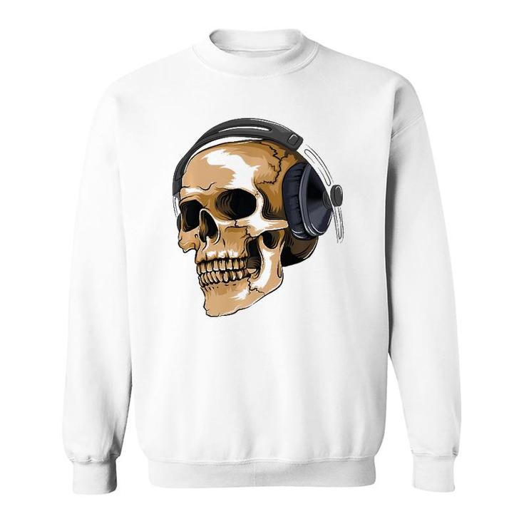 Headphone Skull  Electronic Hard Style Musician Gift Sweatshirt