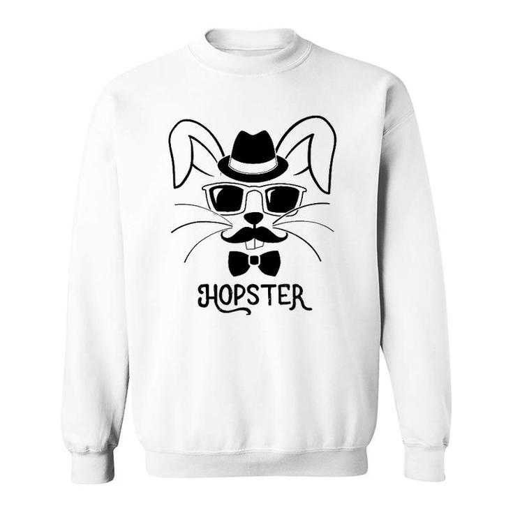 Hopster Funny Hipster Easter Bunny Sweatshirt