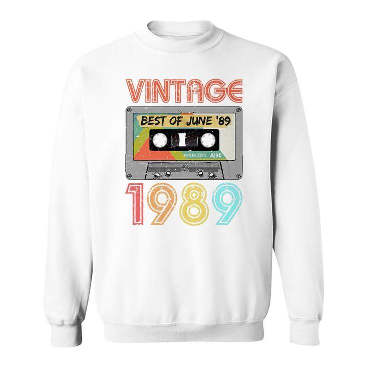 June 1989 30Th Birthday  Mens Womens Vintage 1989 Sweatshirt
