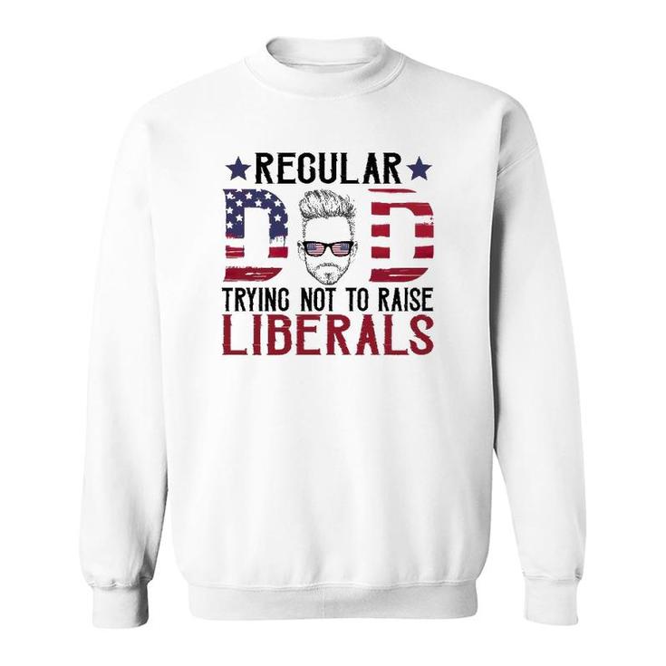 Just A Regular Dad Trying Not To Raise Liberals 4Th Of July Fathers Day Sweatshirt