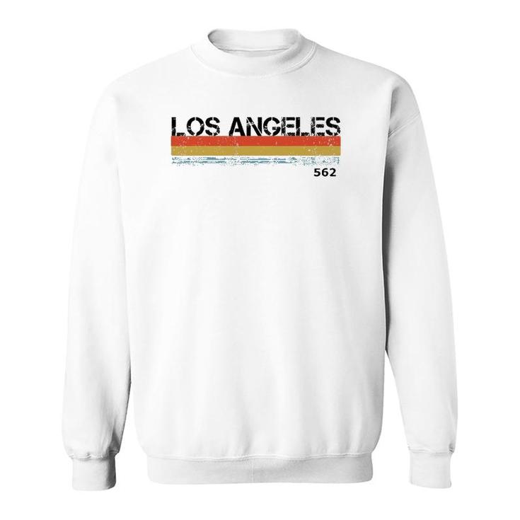 La Los Angeles Area Code Vintage Retro Stripes Sweatshirt