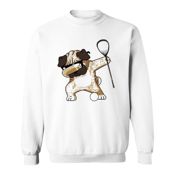 Lacrosse Dabbing Pug Dab Dog Lax Gift Tee Sweatshirt