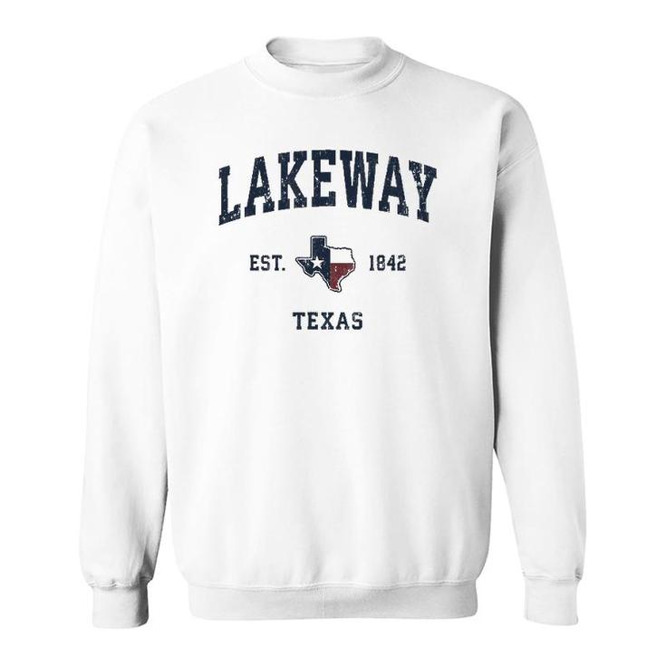 Lakeway Texas Tx Vintage State Flag Sports Navy Design Sweatshirt