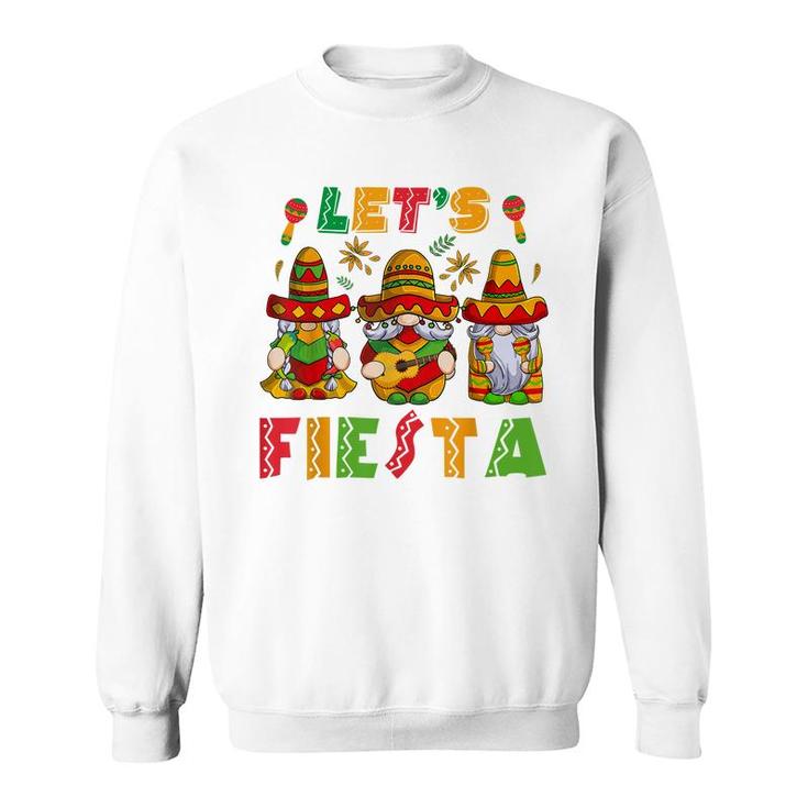 Lets Fiesta Cinco De Mayo Latin Gnomes Mexican Party Poncho  Sweatshirt