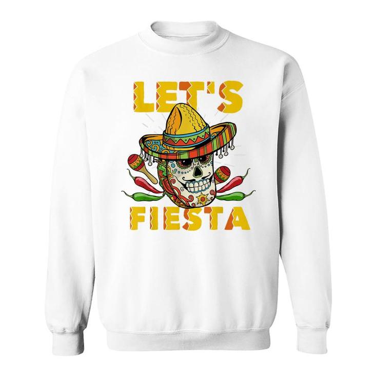 Lets Fiesta Cinco De Mayo Mexican Theme Party Guitar Lover  Sweatshirt