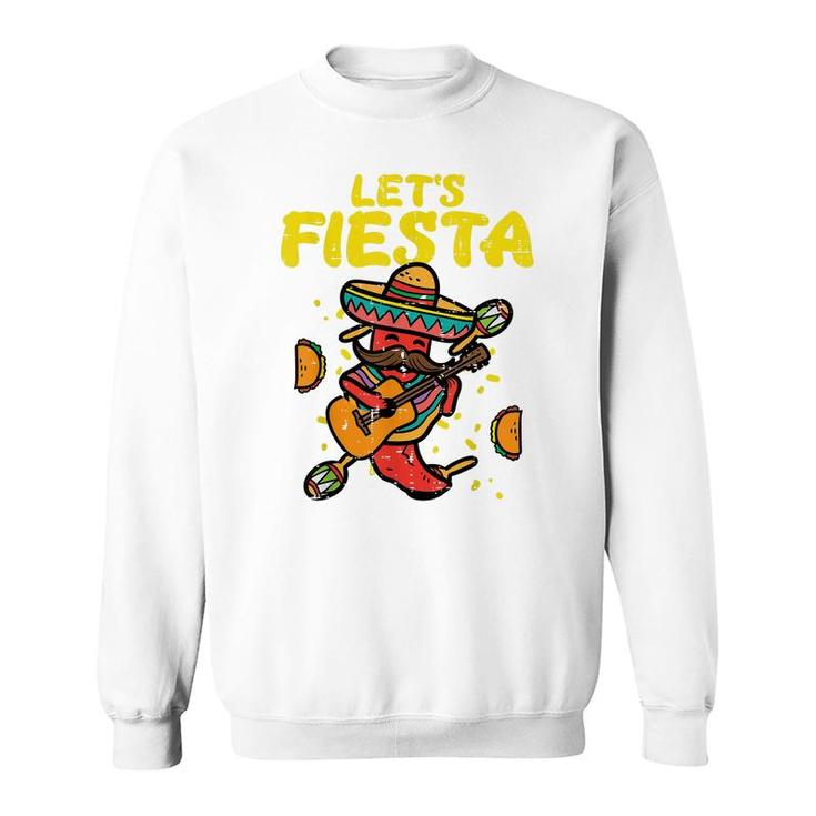 Lets Fiesta Jalapeno Funny Cinco De Mayo Mexican Party Sweatshirt