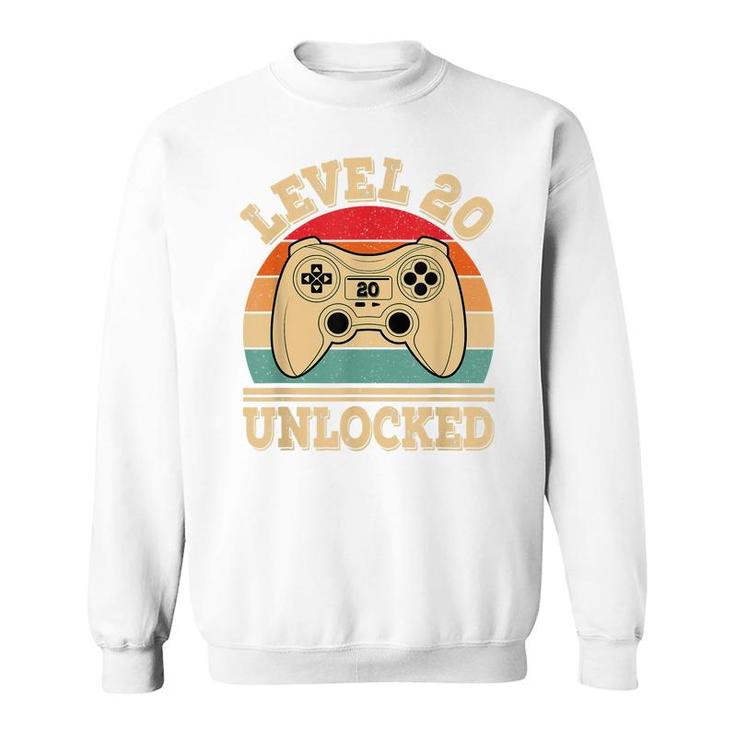 Level 20 Unlocked Video Gaming 20Th Birthday 2002 Retro Game  Sweatshirt