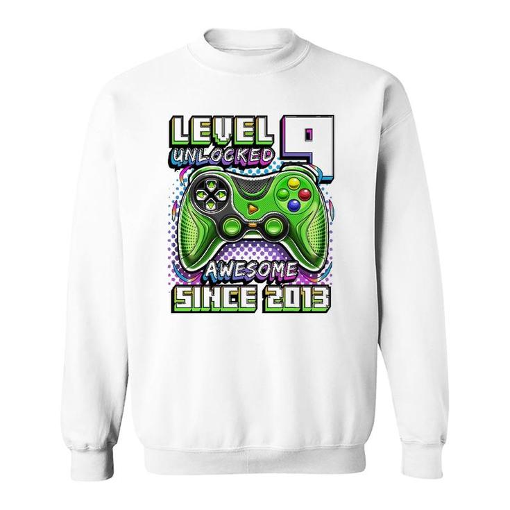 Level 9 Unlocked Awesome 2013 Video Game 9Th Birthday Boy Sweatshirt