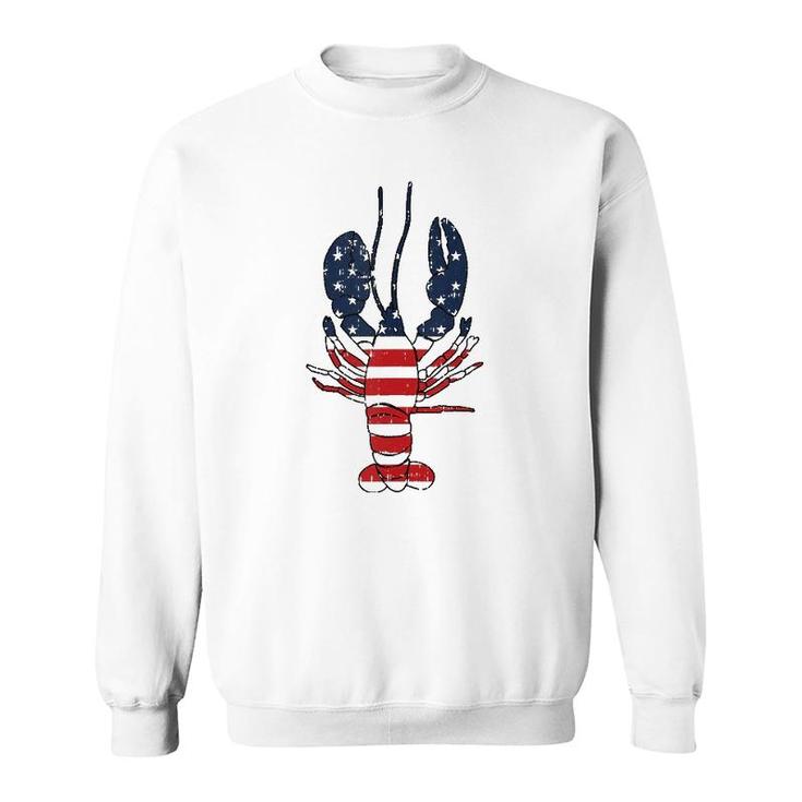 Lobster 4Th Of July American Flag Sea Ocean Lover Patriotic  Sweatshirt