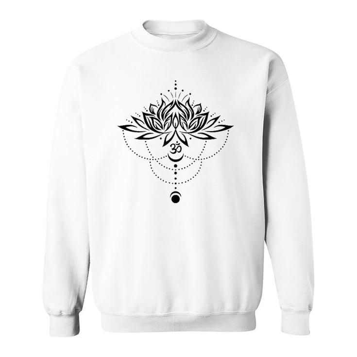 Lotus Flower Om Symbol Yoga Lovers Meditation Moon Gift Idea  Sweatshirt
