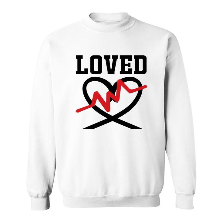 Loved Bible Verse Black Graphic Heart Black Christian Sweatshirt
