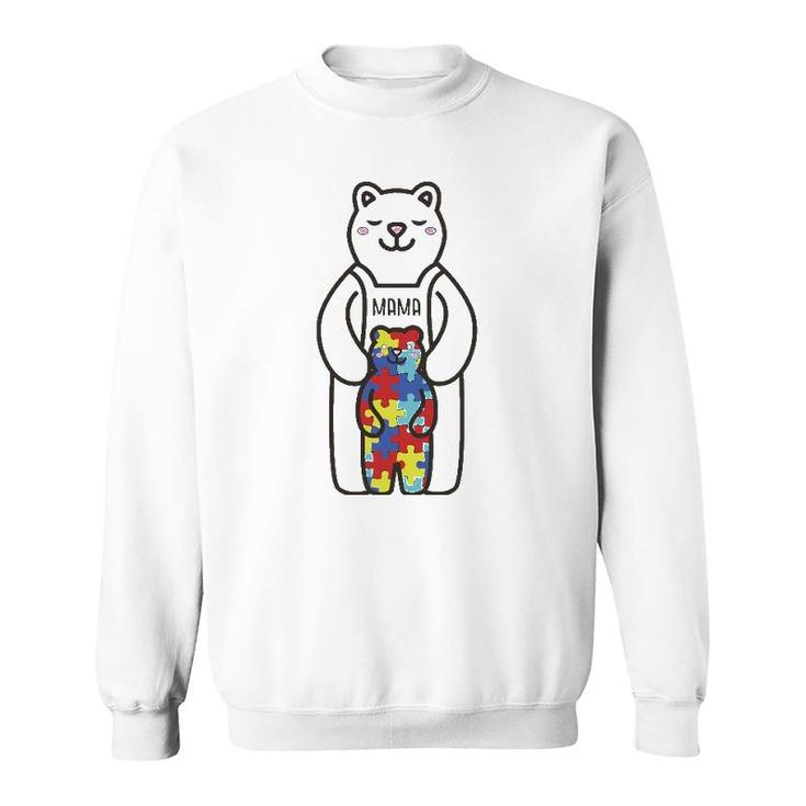 Mama Bear  Autism Awareness Mothers Day Womens Gift Sweatshirt