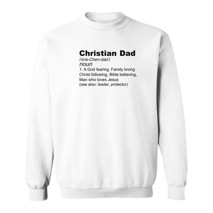 Mens Christian Dad Definition Fathers Day Gift For Men God Jesus Premium Sweatshirt