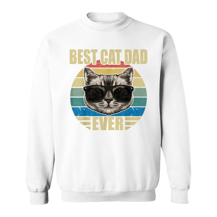 Mens Funny Vintage Cat Daddy  Fathers Day Best Cat Dad Ever  Sweatshirt