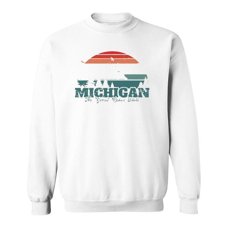 Michigan The Great Lakes State Proud Michigander Sweatshirt