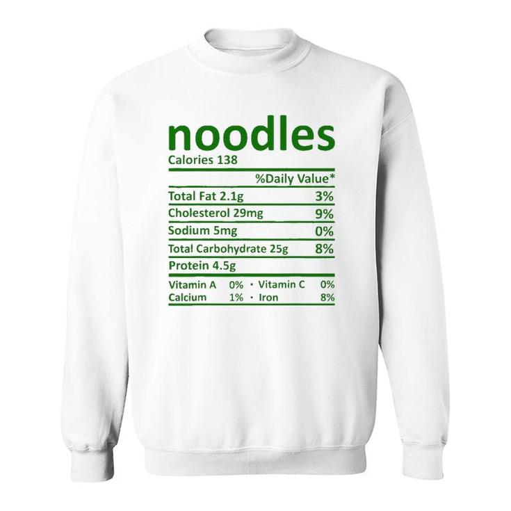 Noodles Nutrition Thanksgiving Costume Food Facts Christmas Sweatshirt